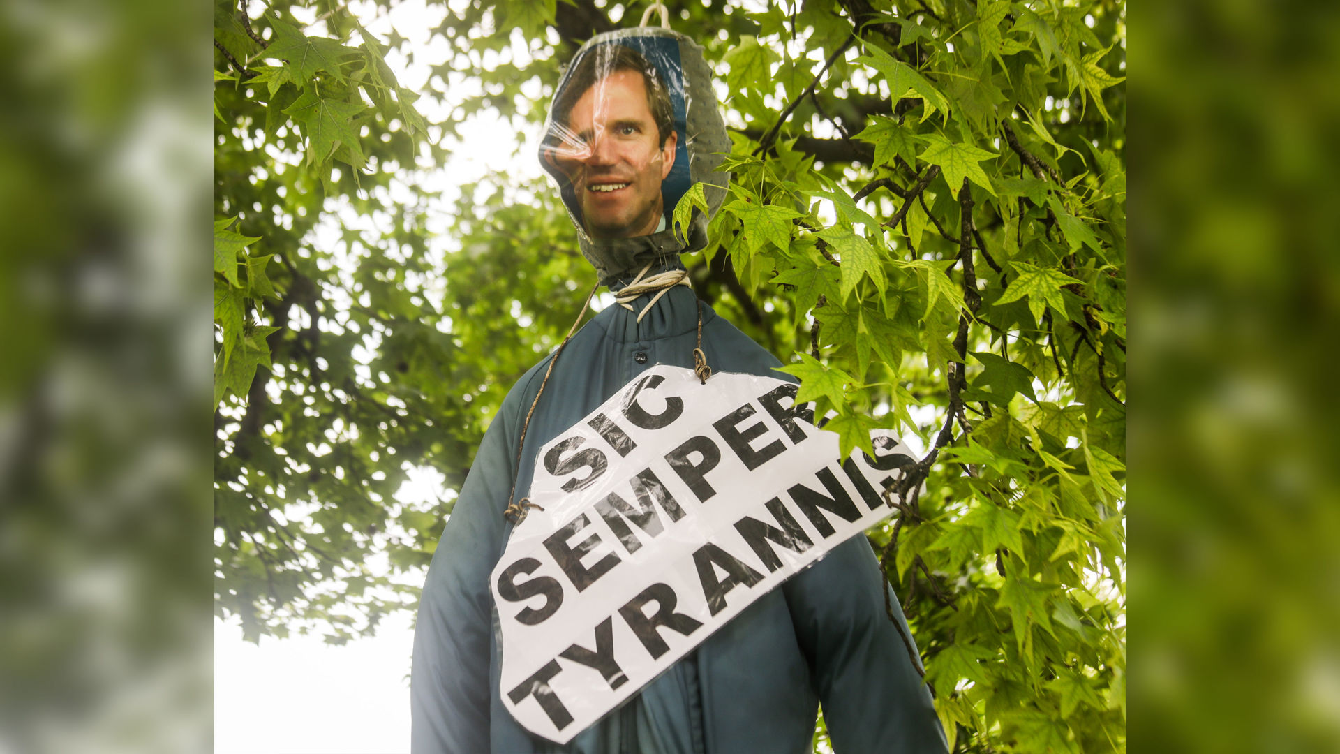 Andy Beshear effigy hung